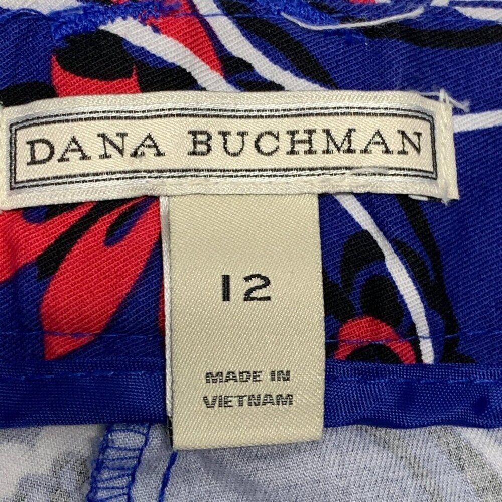 Dana Buchman Shorts sz 12 Bermuda Blue Paisley Inseam 10" Cotton Blend - Picture 6 of 8